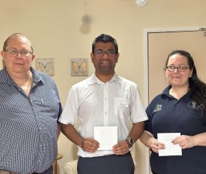 Winners of Euros Sweepstake fundraising at Westcroft Nursing Home