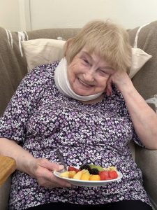 Resident at Westcroft Nursing Home- Fruit Tasting Day